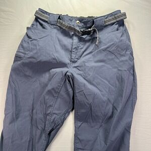 Duluth Trading Pants Mens Large 32 Blue Flex Dry On The Fly Belted Relaxed Fit